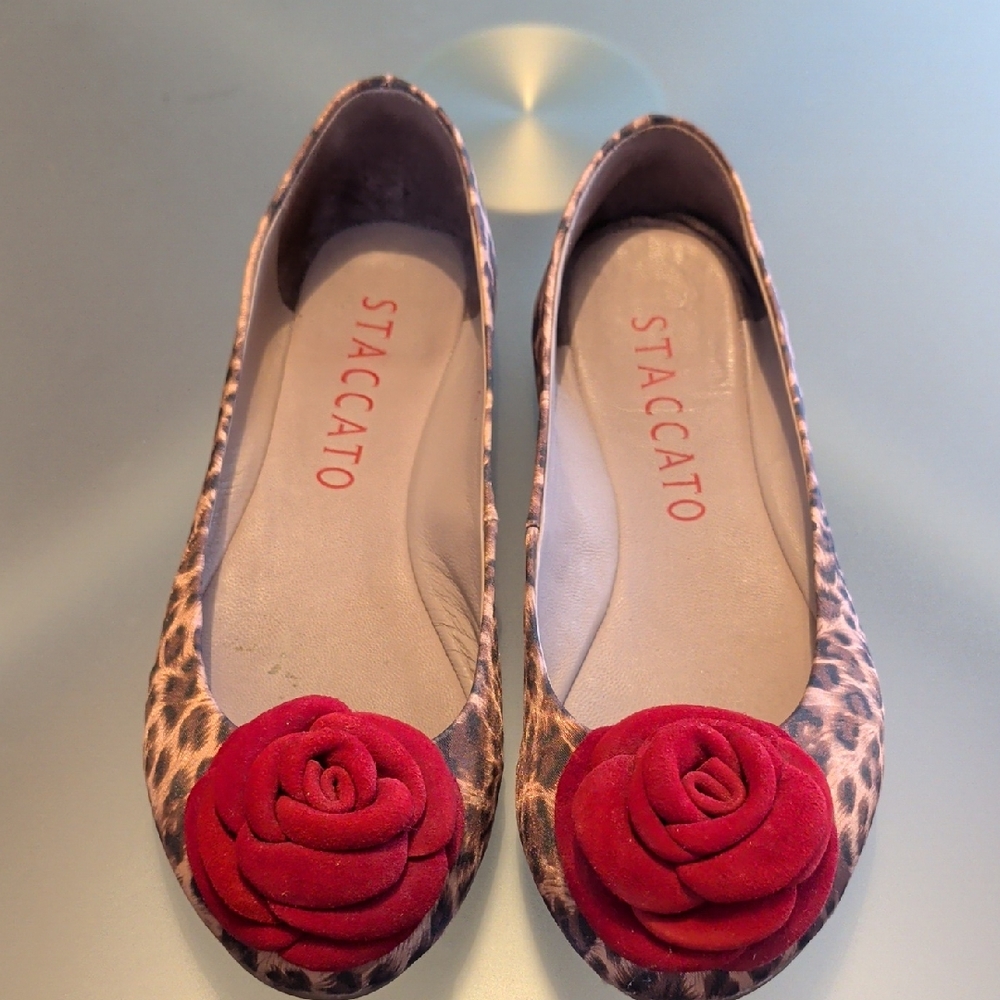 ANTHROPOLOGIE| Staccato Leopard Ballet Flats - Sz 7 - Picture 3 of 11